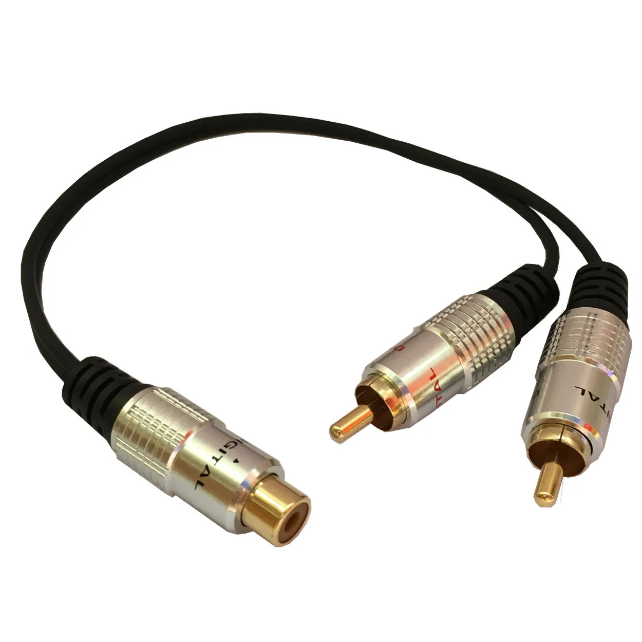 Алюминий чехол с позолотой 1RCA женский 2RCA мужской аудио видео лотоса линия