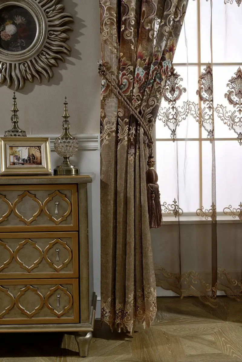 Cloth 1 Китайский стиль Феникс окна панели жаккардовые роскошные шторы для спальни Блокировка жалюзи шторы WP017C - Цвет: Cloth 1