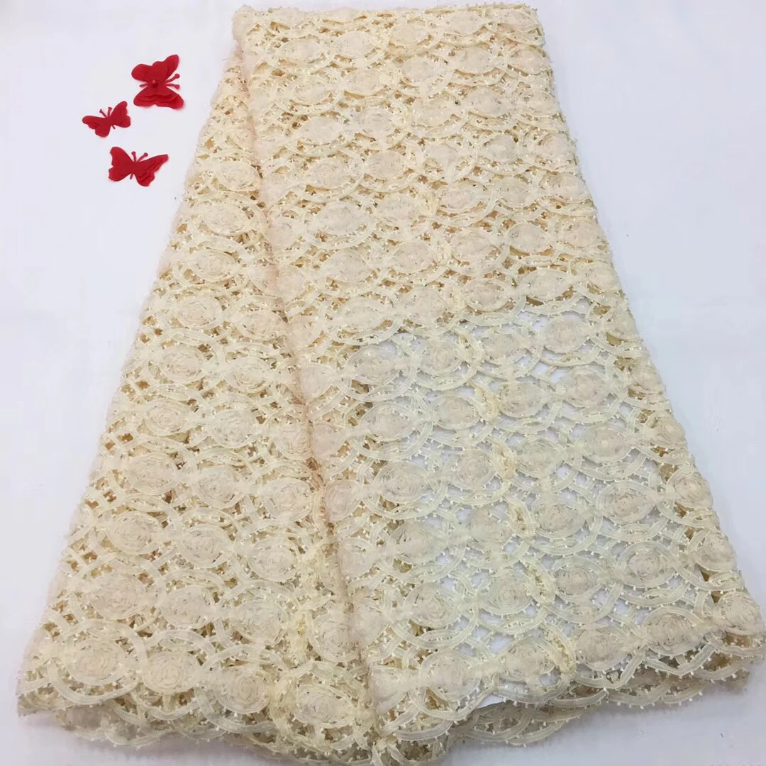 5yard/lot Высокого Качества последние Нигерии шнуровка 2018 3D цветок сетки ткань с