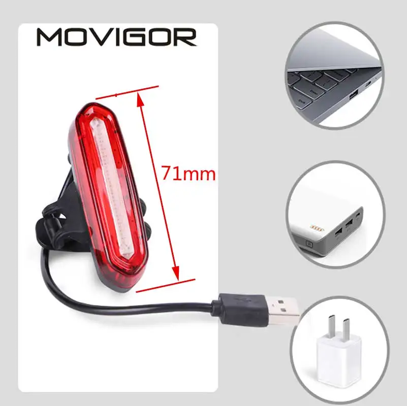 Movigor 120 люмен USB Перезаряжаемые Велосипедный Спорт фонарь светодиодный
