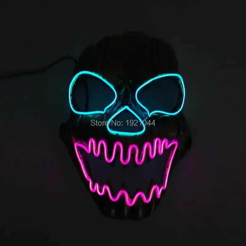 Электролюминесцентная маска вампира со звуковой активацией для Хэллоуина