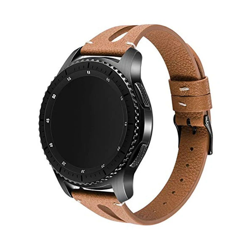 Ремешок из натуральной кожи для huawei watch gt 2 2e браслет смарт часов Samsung galaxy 46 мм S3