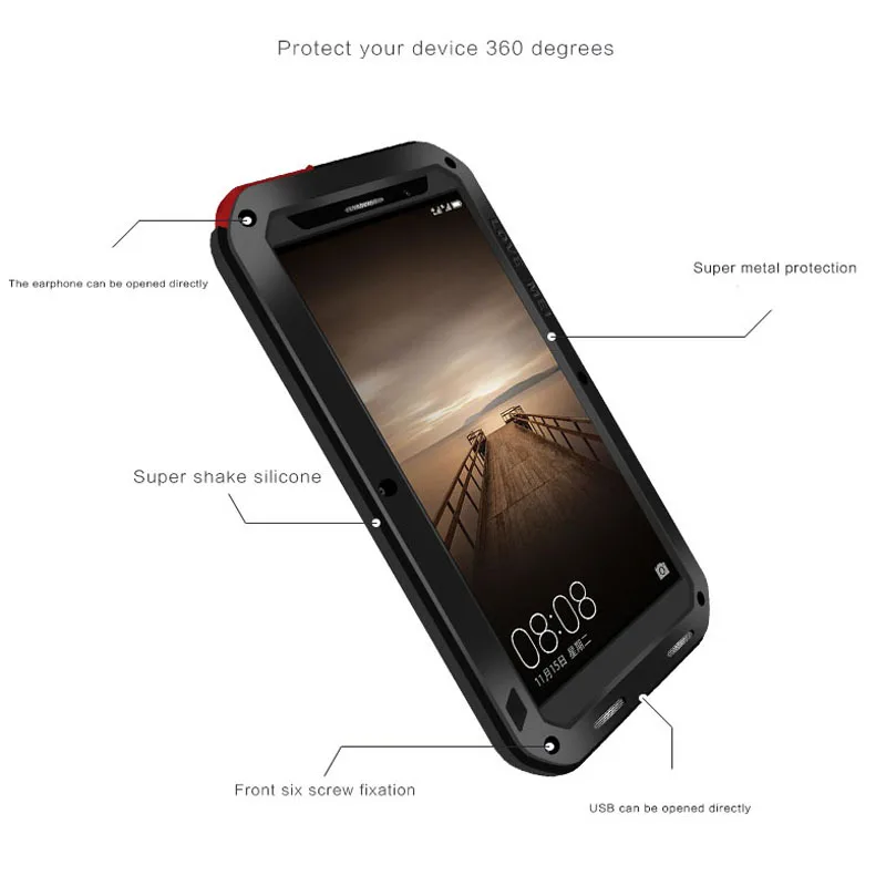 Huawei Mate 10 Pro Case Shockproof Metal Aluminum Armor Waterproof Heavy Duty Cover Full Protective Mate10 PRO | Мобильные телефоны