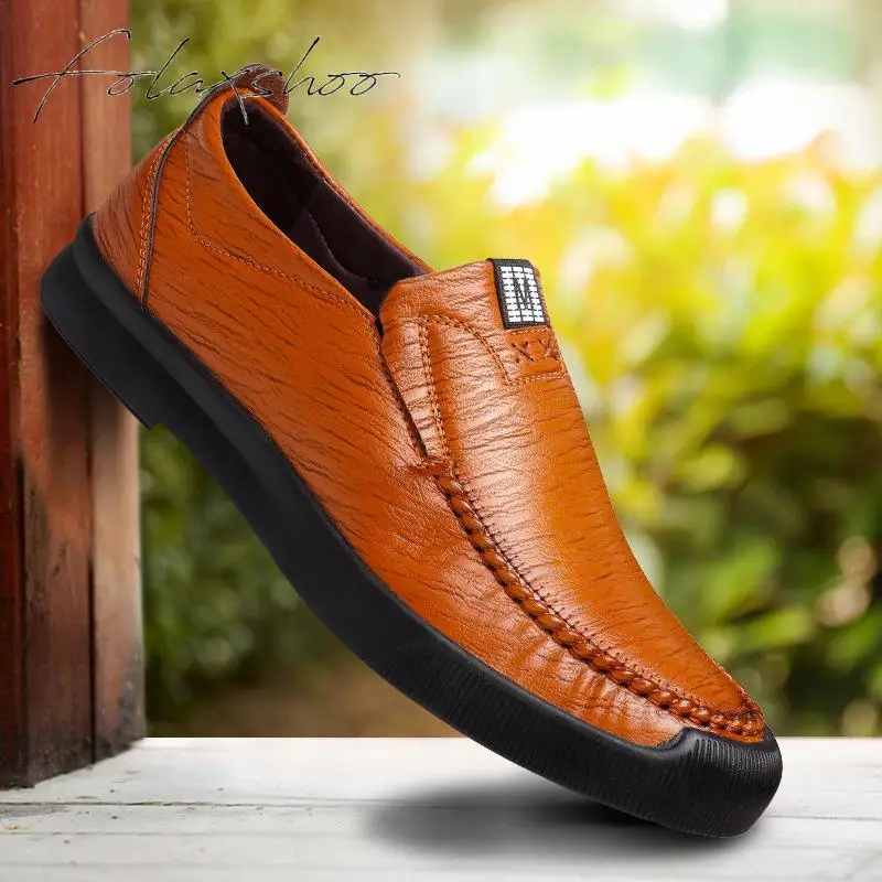 Folaxshoo/Мужская обувь повседневная без шнуровки мужские лоферы Mocassin Homme