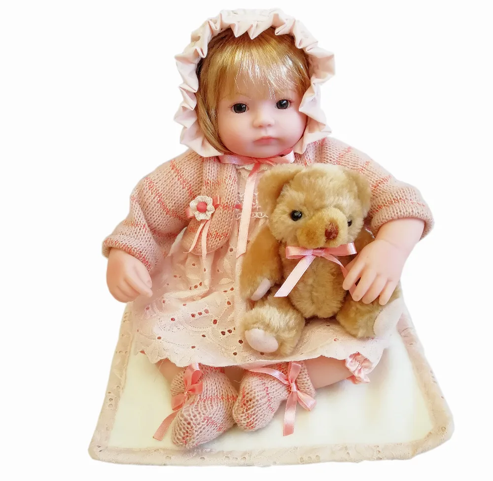 

Doll Vinyl 16-Inch Pink Lovely Baby Girl for Children with Bear Cosette