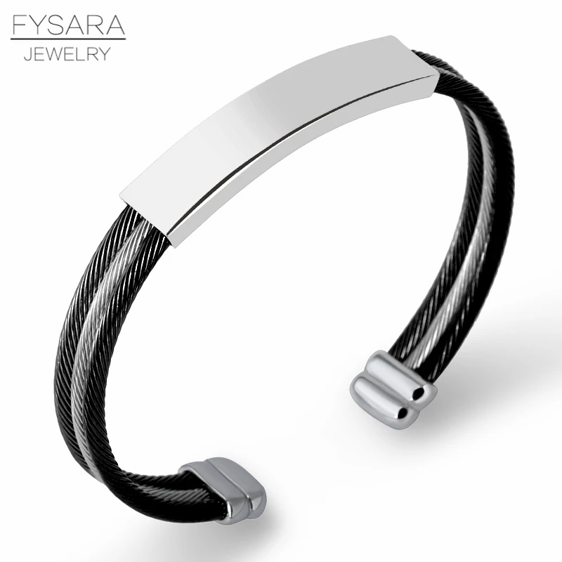 Браслеты FYSARA из нержавеющей стали с тройным кабелем для мужчин и женщин витые