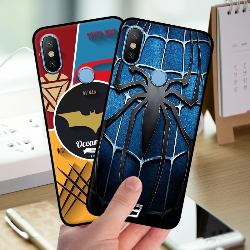 mosirui for Xiaomi Mi 6X A1 case Silicone Cover soft shell Back in fitted phone Marvel Comics Spider Iron Thor Man |