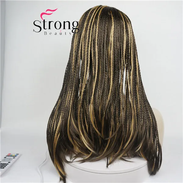 StrongBeauty, длинный блонд, Плетеный, 3/4, оголовье, полный синтетический парик, коробка, косы, парик, покрытие, парики, цвет на выбор