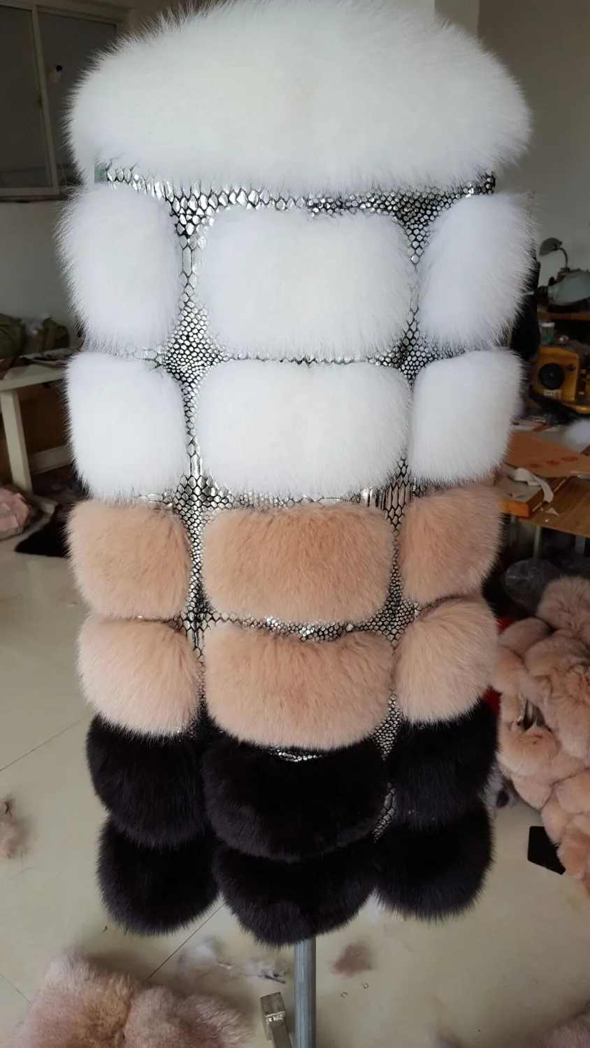 Коллекция года роскошная Длинная женская Лисья часть из лисьего меха в основном