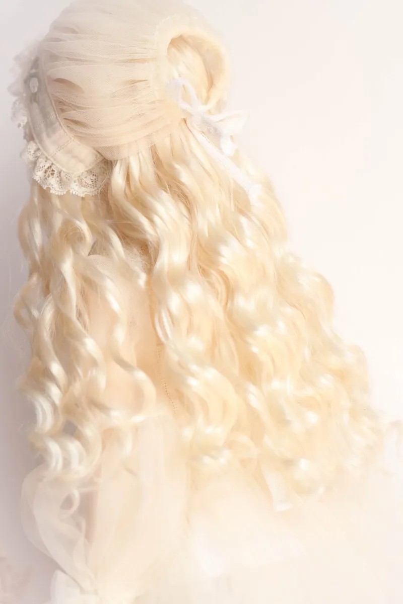 

BJD doll hair wigs milk golden imitation mohair long wave wigs for 1/3 1/4 1/6 BJD DD SD MSD YOSD doll super soft hair