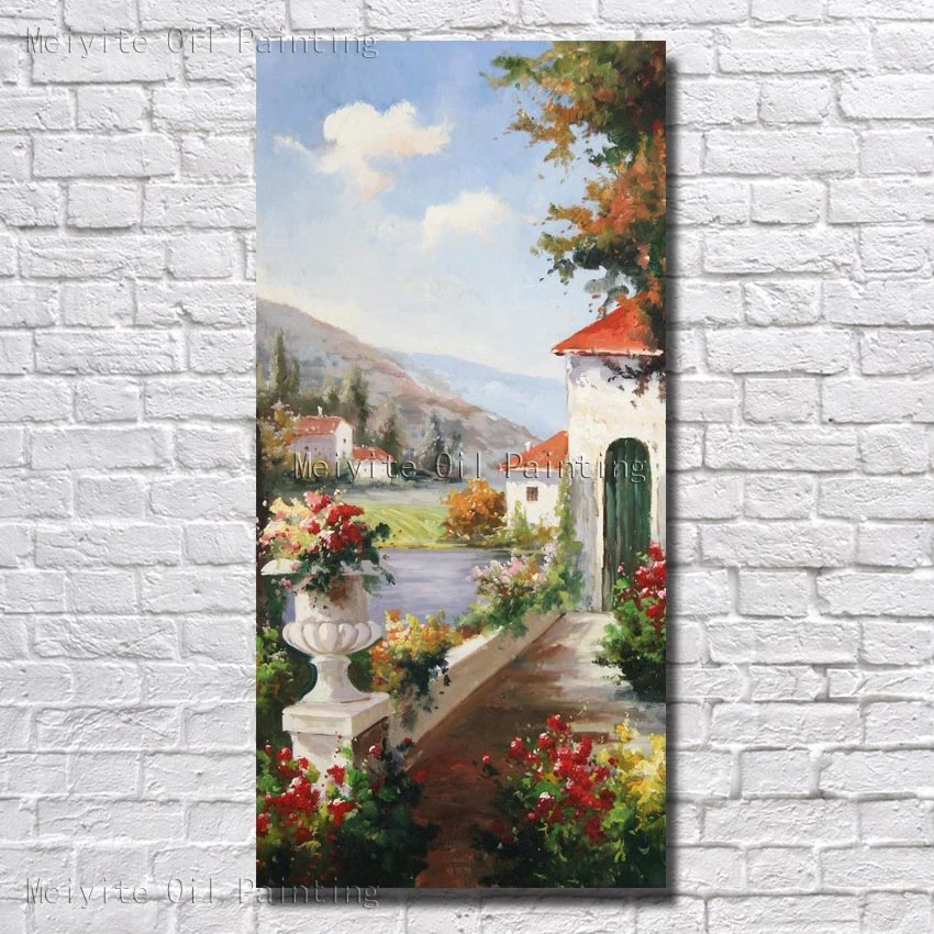 

Cheap Modern Hand Painted Oil Painting On Canvas Beautiful Scenery Oil Painting Living Room Wall Pictures no Framed Canvas