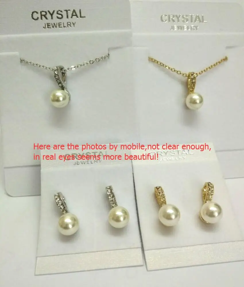 Ожерелье и серьги с круглым жемчугом|necklace earrings jewelry set|fashion setjewelry sets |