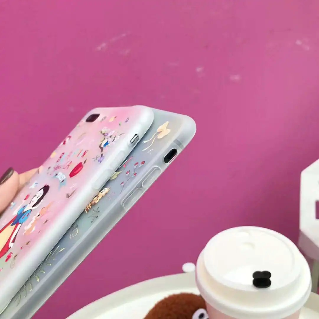 Классический чехол принцессы для iPhone X XS MAX XR 6 6S 7 8 Plus полупрозрачный мягкий с