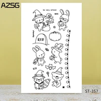 cute rabbit transparent silicone stamp for diy scrapbookingphoto album decorative card making clear stamps supplies