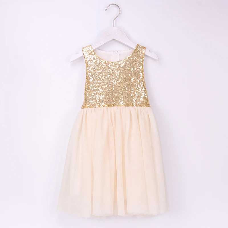 Flower Girls Dress Sequin Toddler Kids Party Sparkle Glitter Tutu Birthday Summer Rose Gold | Детская одежда и обувь
