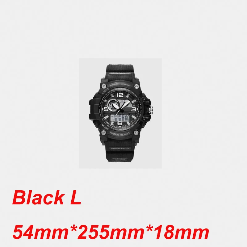 black L xiaomi mija открытый двойной дисплей цифровые часы импортный механизм Многофункциональный циферблат двойной дисплей времени Водонепроницаемый - Цвет: black L