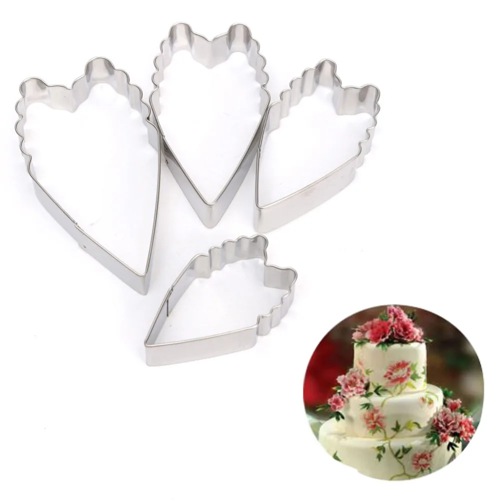 Бесплатная доставка новинка 4 шт. сердце пион цветок помадка сахар ремесло торт