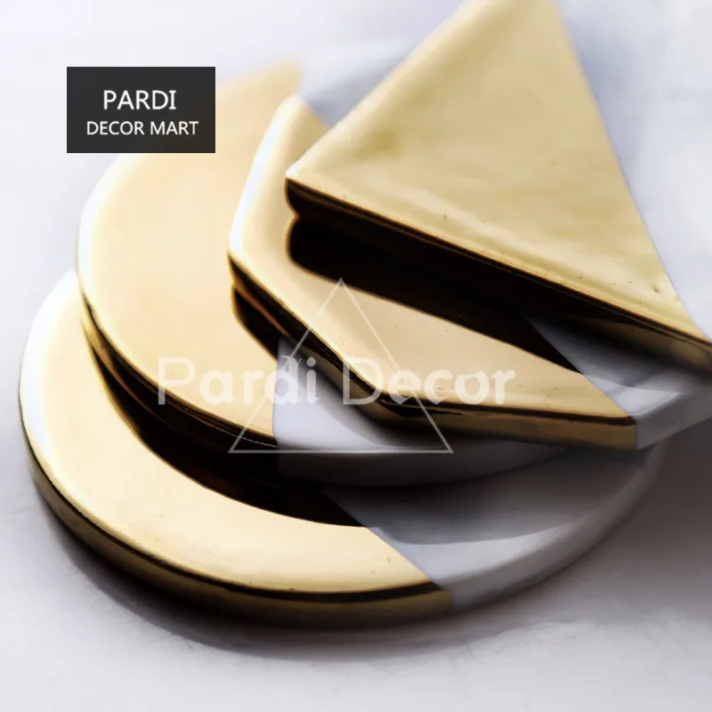 Позолоченный край керамический коврик для ужина горшка 1 шт./лот|cup mat|place matpot mat |