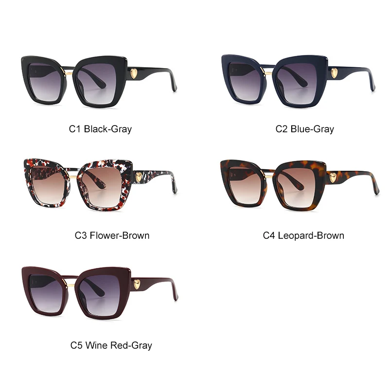 WOWSUN 2019 New Personality Square Sunglasses Brand Designer Love Cat Eye UV400 A157 | Аксессуары для одежды