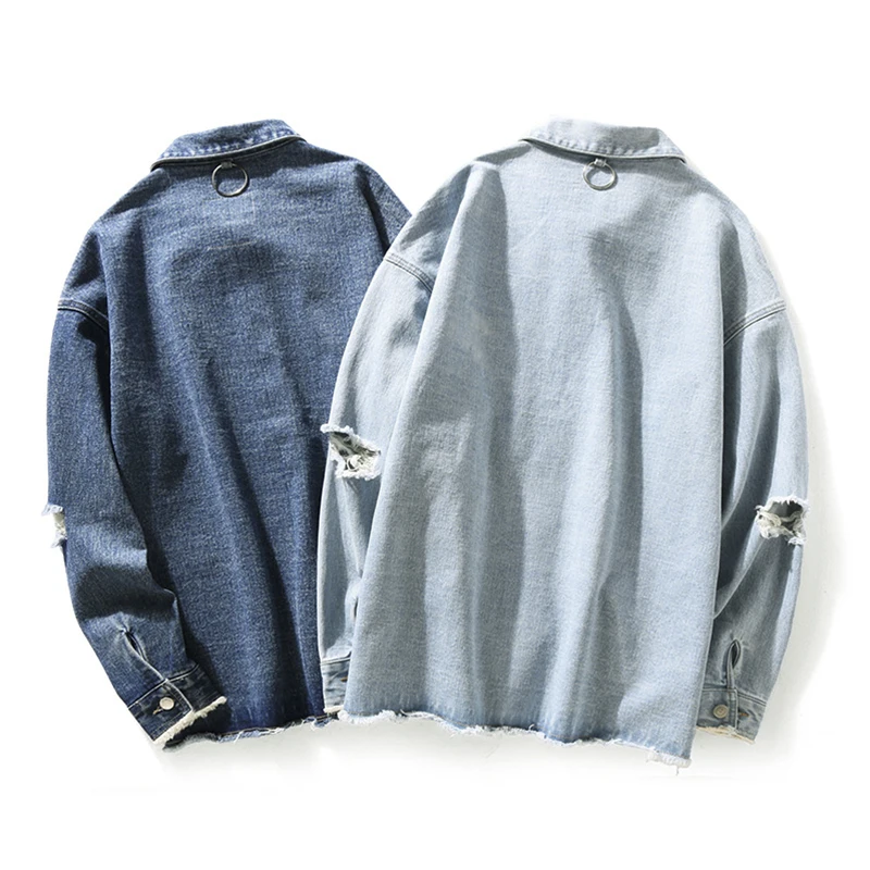 

Spring and Summer Korean version of the Fashion Denim Jacket Shredded Washed Denim Jacket Loose Wild Youth Trend Coat