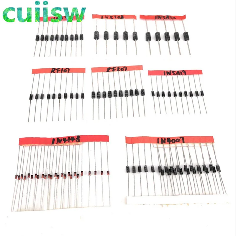 Диод DIP cuiisw 1N4148 1N4007 FR107 1N5408 1N5822 FR207 1N5819 1N5399 8 Тип всего 100 шт.|diode 1n4148|1n4148 diodediode 1n4007 |