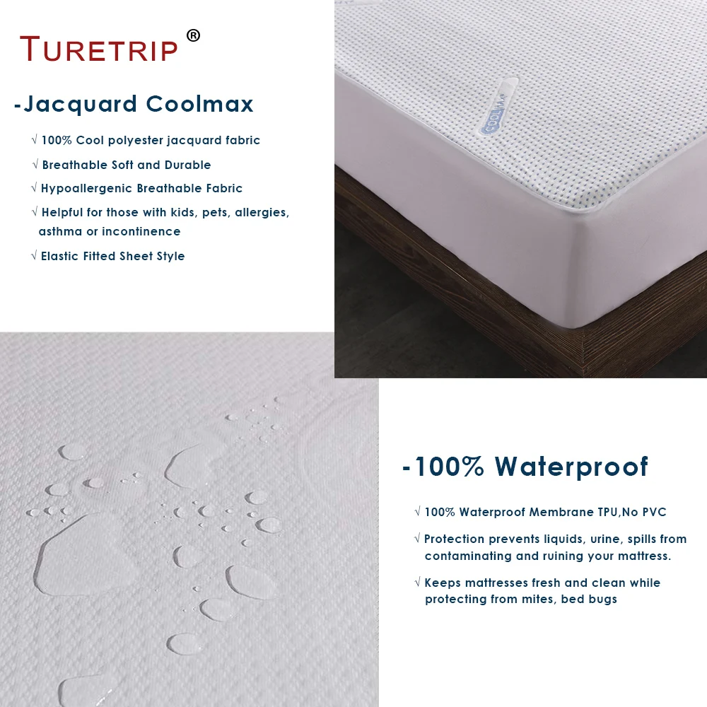 Turetrip Coolmax защитный матрас защита от постельных клопов водонепроницаемый чехол