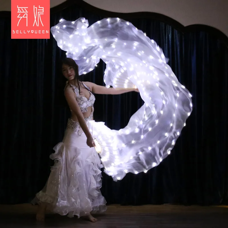 Women 1 Pair Led Belly Dance Fan Veil Dancing Hand Costume Accessories | Тематическая одежда и униформа