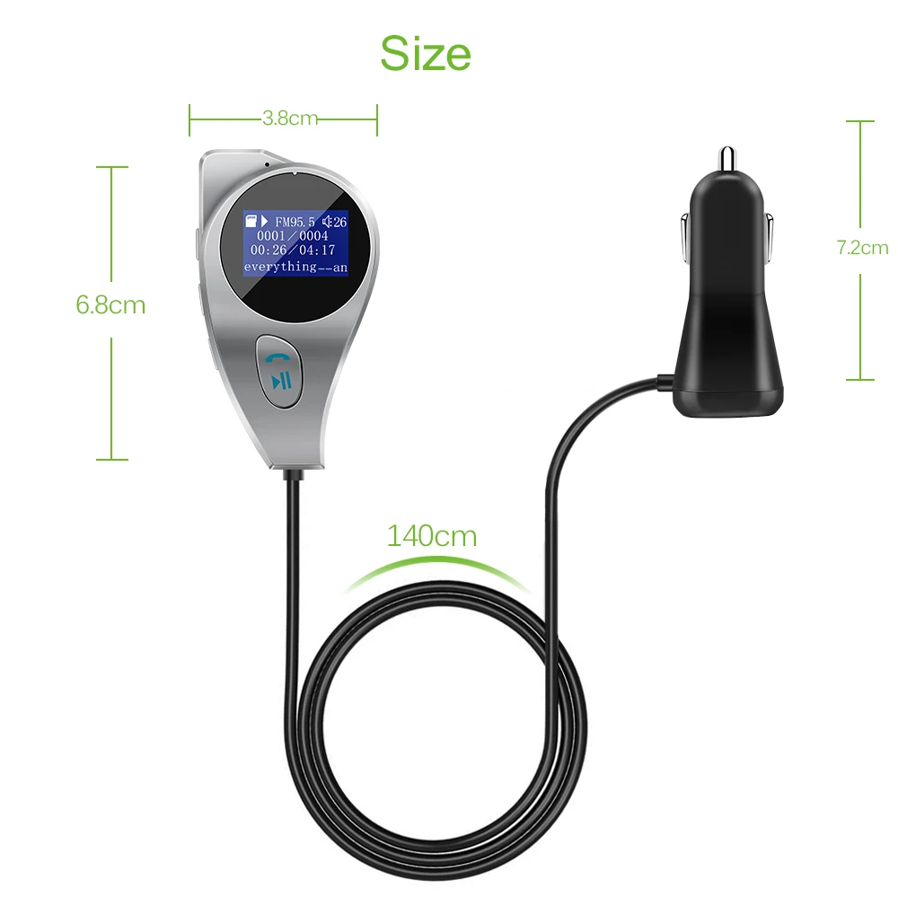 Автомобильный комплект Aozbz с Bluetooth mp3 музыкальный плеер fm передатчик модулятор 2 1