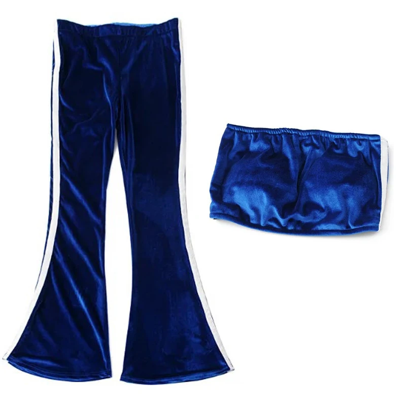 Комплект из 2 частей осенний бархат комплект Топ + расклешенные тренировочные