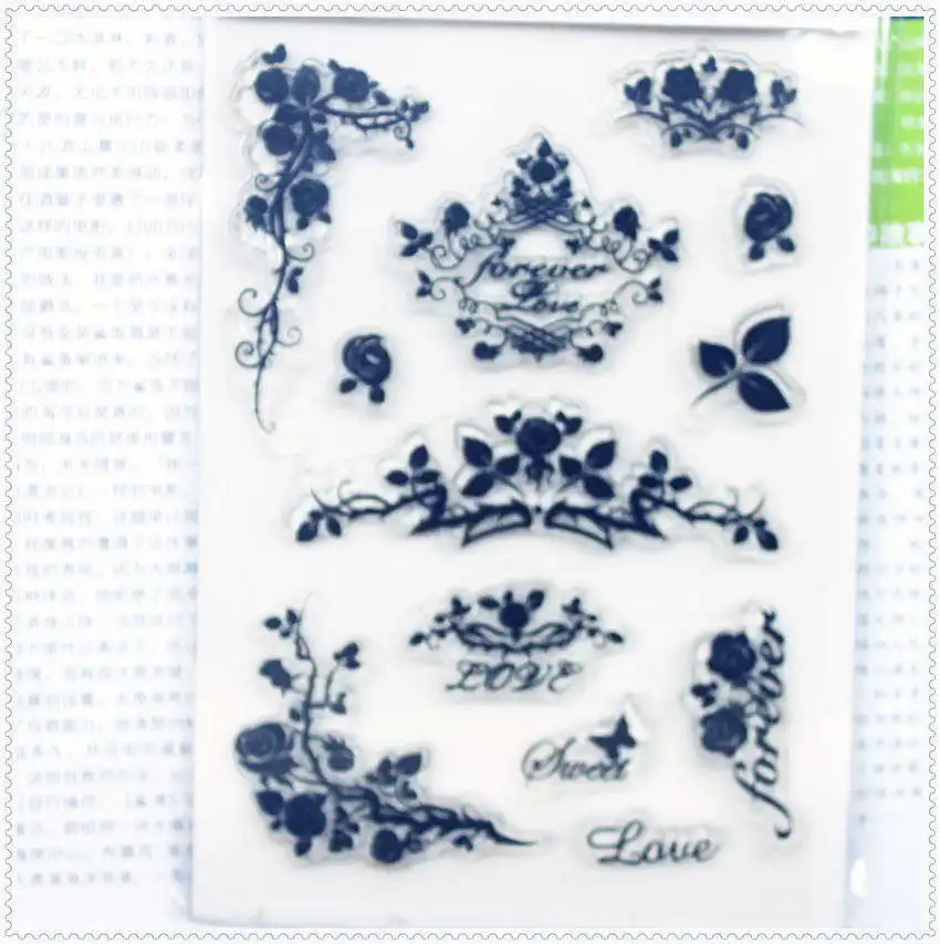 Прозрачные силиконовые каучуковые штампы PANFELOU 11 3*15 56 см 45 дюймов|rubber clear stamp|clear