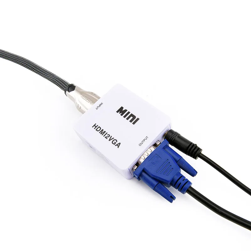 HDMI в VGA конвертер Поддержка аудио и видео (CVBS) адаптер RCA AV/CVSB L/R 1080P AV2HDMI|Кабели HDMI| |