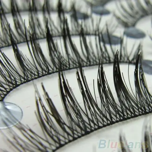 10 пар объемных натуральных черных длинных крестиков толстые ресницы для макияжа