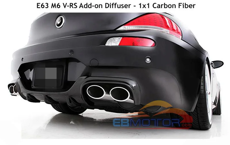 V Look 3K настоящее углеродное волокно задний бампер диффузор для BMW E63 E64 M6 2DR 2007 2010