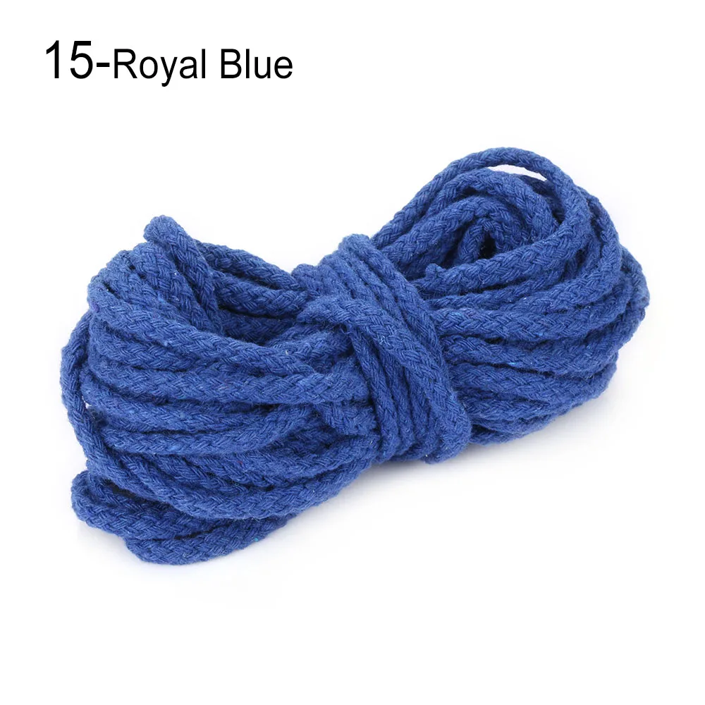 Royal Blue 10 м/рулон хлопковой веревки, декоративный скрученный шнур для украшения ручной работы, шнурок для самостоятельного изготовления, шнурок, цветные нити - Цвет: Royal Blue