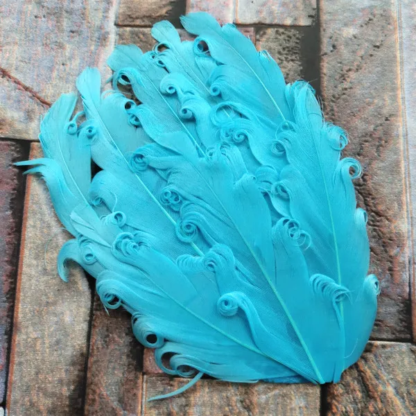 Light Blue 31 цвет опт Красивые 1 шт накладки Nagorie вьющиеся натуральные гусиные накладки с перьями для повязки на голову аксессуары для волос - Цвет: Light Blue