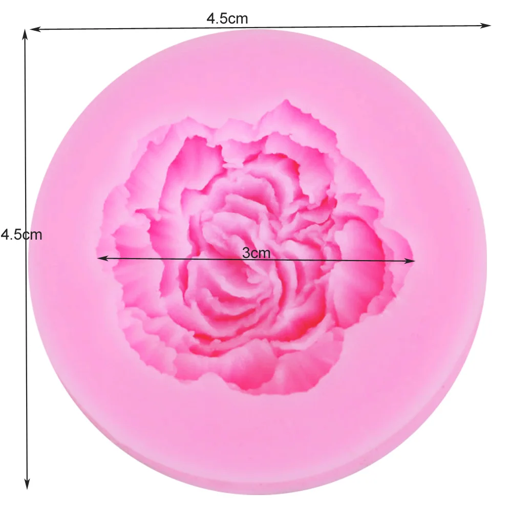M638 мини Peony3D соевый воск для свечей пресс-форма мыла силиконовая форма ручная