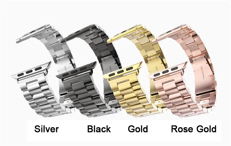 4 Цвет Мода розовое золото Металл сталь смотреть band loop ремешок браслет для Apple watch