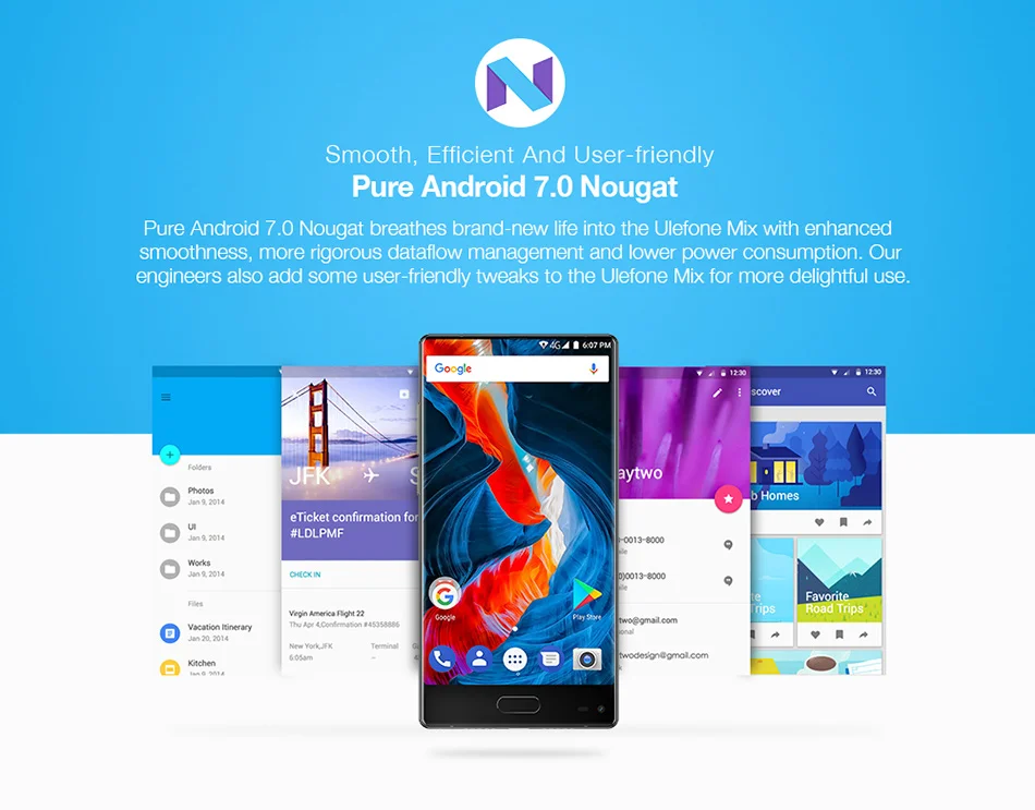 Смартфон Ulefone Mix, 4G, 5,5 дюймов, MTK6750T, четыре ядра, Android 7,0, 4 Гб ram, 64 ГБ rom, отпечаток пальца, 13 МП, двойная камера, мобильный телефон