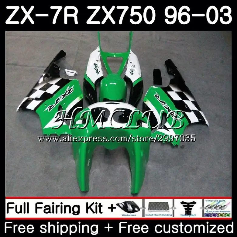 

Body For KAWASAKI NINJA ZX-7R ZX750 Stock green ZX 7R 1996 1997 1998 1999 48HC.7 ZX-750 ZX 7 R ZX 750 ZX7R 96 97 98 99 Fairing