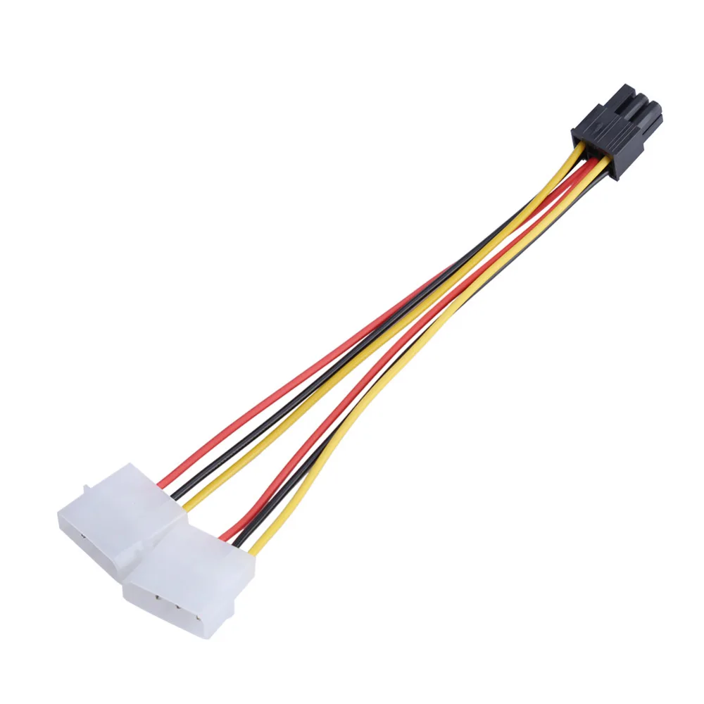 2 IDE Dual 4 Ppin Molex IDE Штекерный на 6 Pin женский PCI-E Y Molex IDE разъем адаптера питания для видеокарт аксессуары