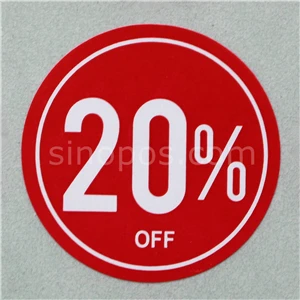 20 percent off Клейкая Дисконтная этикетка круглая 3 см, лента для одежды% скидка распродажа наклейка в горошек одежда брюки одежда сумка рекламная бирка - Цвет: 20 percent off