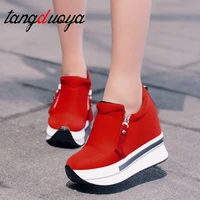 platform sneakers women shoes red casual shoes comfortable platform shoes heels black canvas shoes women invisible wedge sneaker