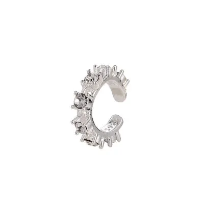 silver Qingwen винтажные Клипсы из драгоценных камней Женская Золотая Серебряная корона цветок формы цепочка для ушей серьги без отверстия серьги CE0727/w - Окраска металла: silver