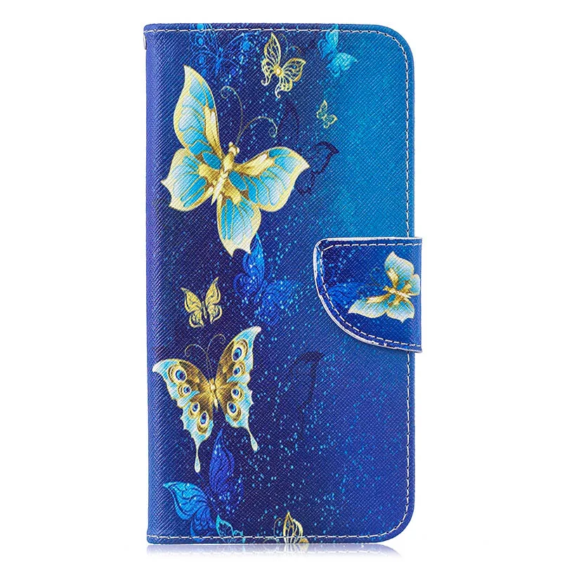 Golden Butterfly Чехол с пандой для Fundas samsung Galaxy S10 чехол кожаный бумажник флип чехол для телефона s для samsung A70 S10e S9 S8 Plus S7 Edge чехол - Цвет: Golden Butterfly