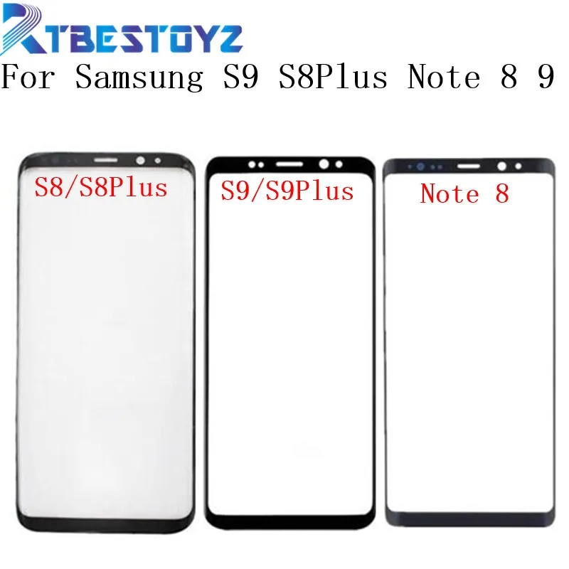 Front Outer Screen Glass Lens Black Replacement For Samsung Galaxy S9 S8 Plus Note 8 Note 9 Front Screen LCD Glass Lens