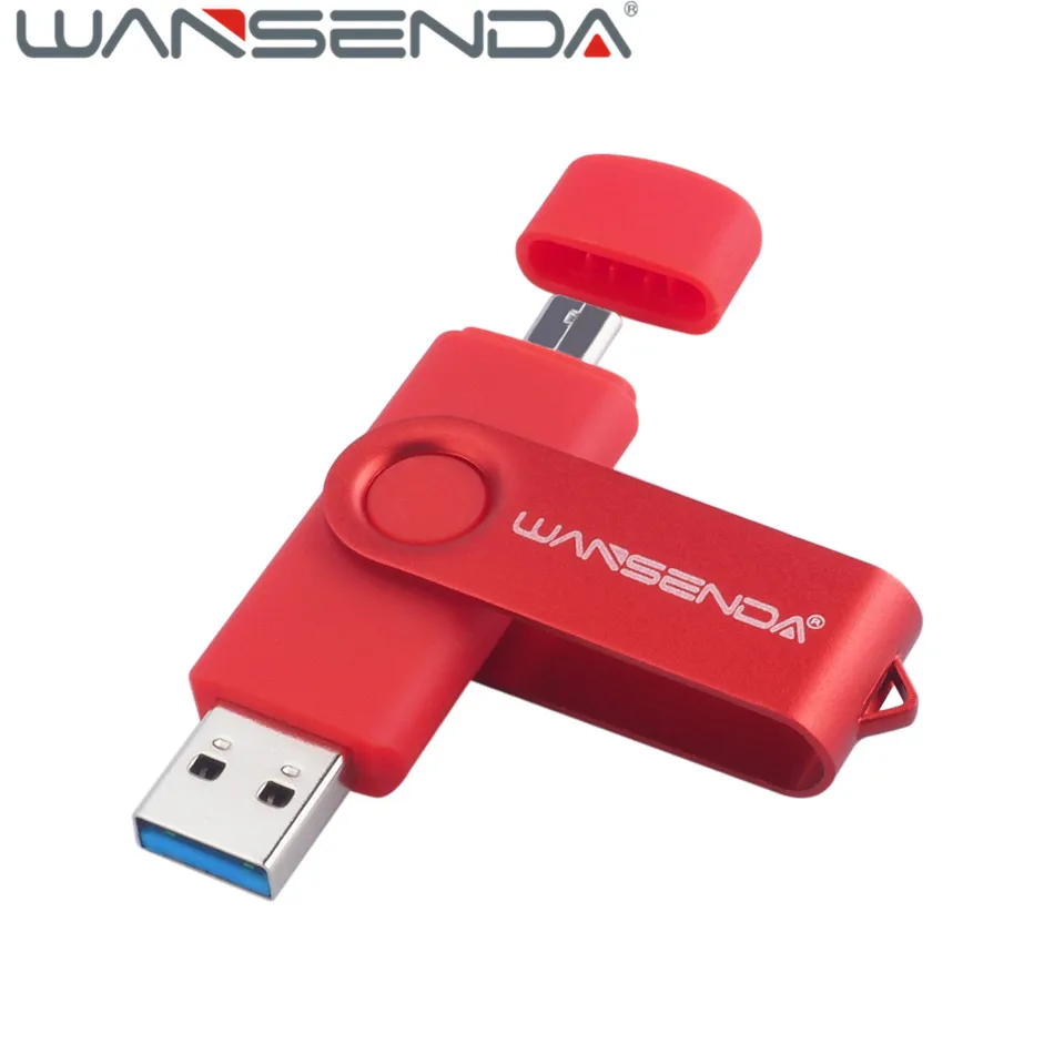 Red Горячая распродажа! флеш-накопитель WANSENDA 128 ГБ USB 3,0 Android OTG, 64 ГБ, OTG 3,0, флеш-накопитель, 8 ГБ, USB флешка, 16 ГБ, флешка, 32 ГБ, USB карта памяти - Цвет: Red