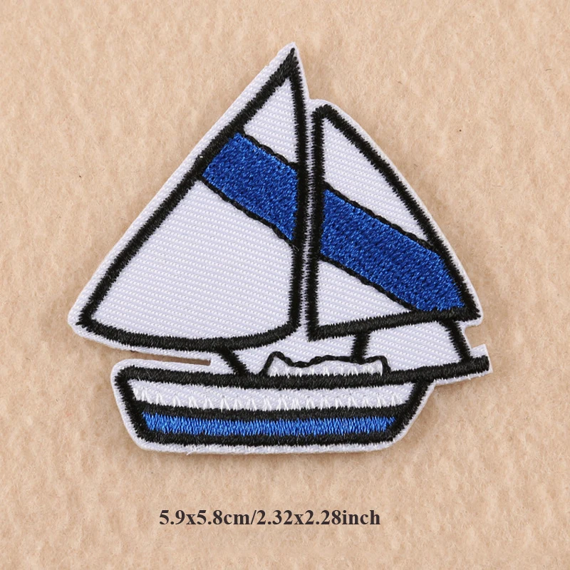 20 шт. железные накладки для одежды парусная лодка панковские патчи Байкерский