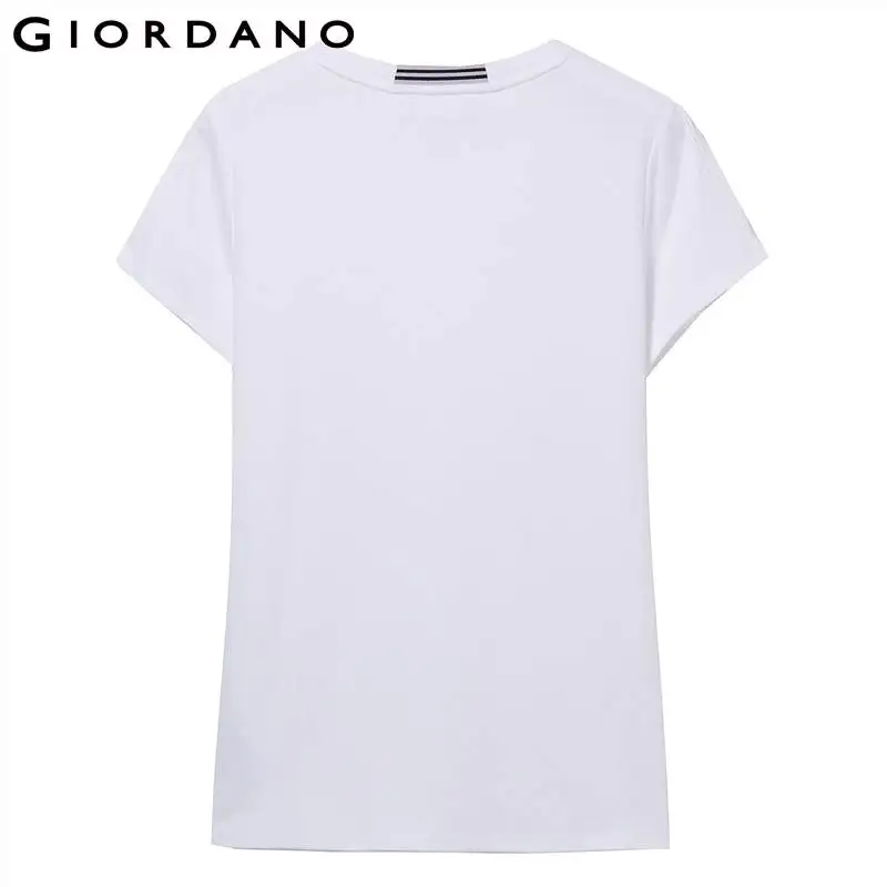 Giordano Women T Shirt Fast Dry Printed Pattern Crewneck Tshirt Tees Short Sleeve Breathable T-shirt Femininas | Женская одежда