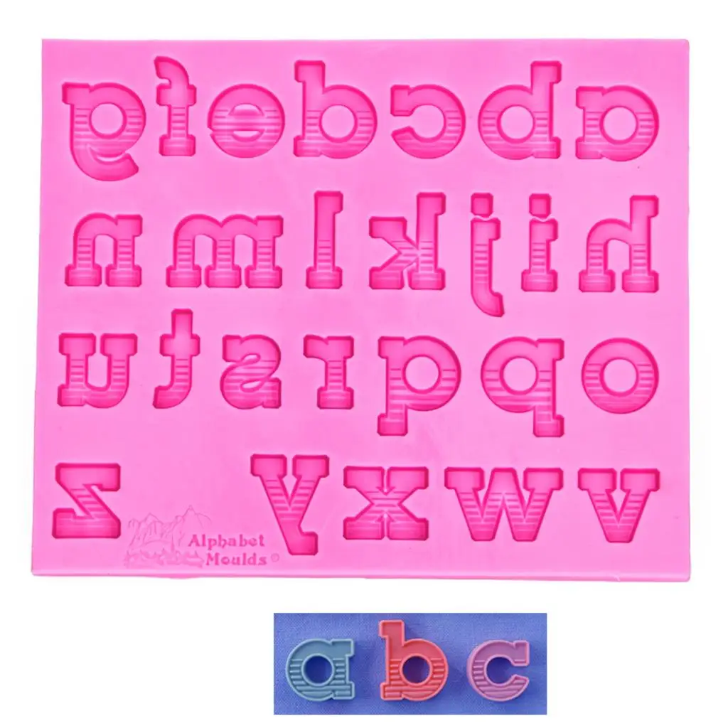 

26 letters shaped 3D fondant cake silicone mold for polymer clay molds chocolate pastry candy making decoration tools F1159
