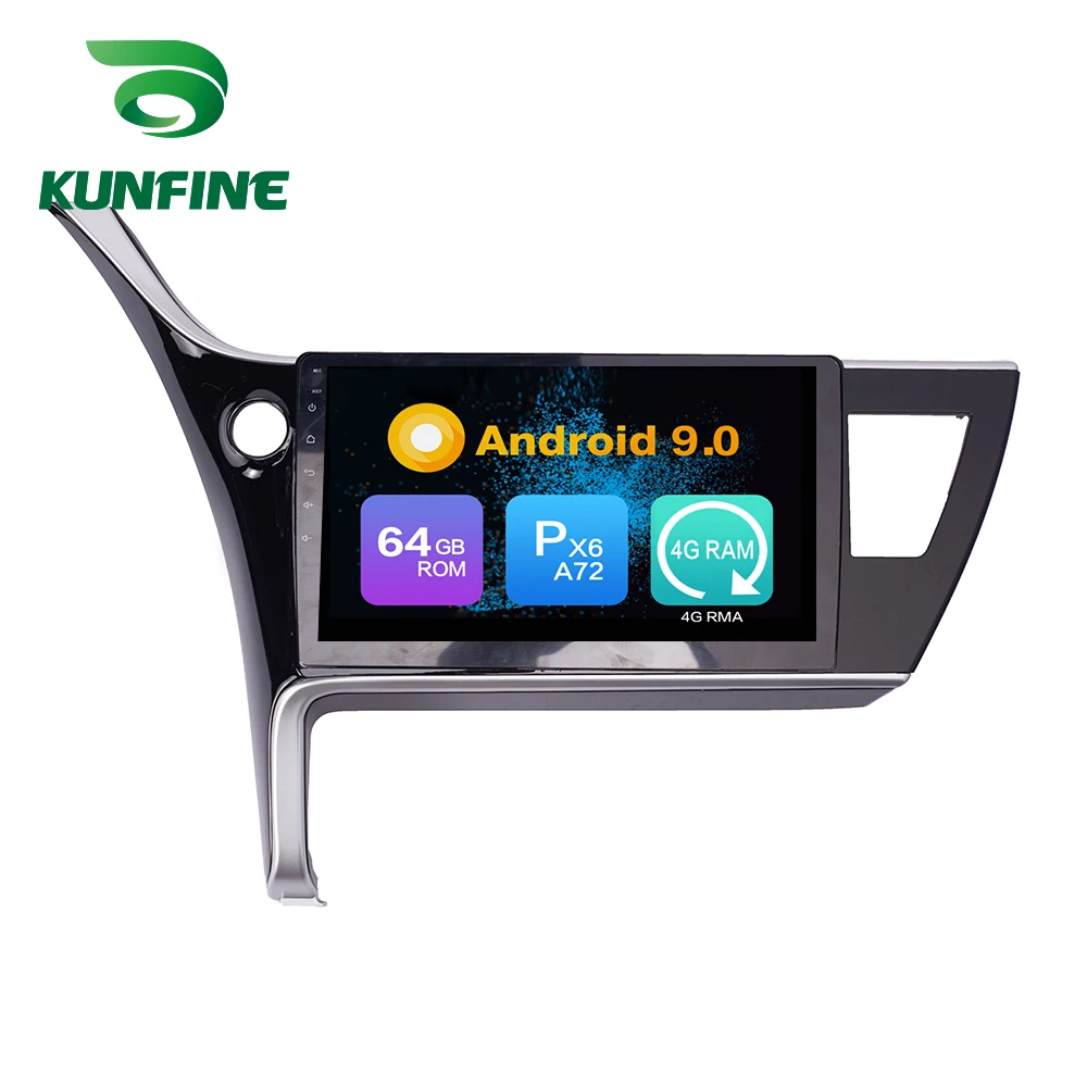Android 9 0 Ram 4G Rom 64G PX6 Cortex A72 автомобильный DVD GPS мультимедийный плеер стерео для Toyota Levin